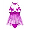 Соблазнительный бэби-долл + стринги Obsessive DELISHYA BABYDOLL, Цвет: фиолетовый, Размеры: L/XL, изображение 3