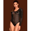 Полупрозрачное боди Obsessive B123 TEDDY, Цвет: черный, Размеры: S/M