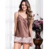 Атласная пижама с шортами Mia-Amore MARGARET 8972, Цвет: капучино, Размеры: 3XL