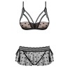 Сексуальный комплект Obsessive HEARTIA SET CUPLESS, Цвет: черный, Размеры: L/XL, изображение 3