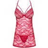 Соблазнительный бэби-долл + стринги Obsessive IVETTA BABYDOLL, Цвет: рубин, Размеры: S/M, изображение 3