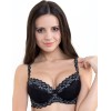Бюстгальтер балконет пуш-ап биколор Simona M 870 черно-серый кант, Цвет: черно-серый кант, Размеры: 75E, изображение 2