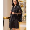 Атласный халат кимоно с кружевной спинкой Mia-Amore CORNELIA 8953, Цвет: черный, Размеры: XS