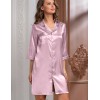 Атласная ночная рубашка Mia-Mella JULIA 8737 пудра, Цвет: пудра, Размеры: 3XL