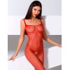 Эротический комбинезон сетка Passion BS 071 red, Цвет: красный, Размеры: S/M