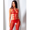 Эротический комбинезон сетка Passion BS 084 red, Цвет: красный, Размеры: S/M