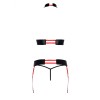 Сексуальный комплект с поясом для чулок Passion AZIZA SET red, Цвет: красный, Размеры: L/XL, изображение 4