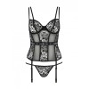 Очаровательный корсет с трусиками Passion LETICIA CORSET, Цвет: черный, Размеры: L/XL, изображение 3