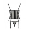 Очаровательный корсет с трусиками Passion LETICIA CORSET, Цвет: черный, Размеры: L/XL, изображение 4