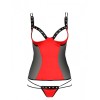 Корсет с трусиками стрингами Passion MIDORI CORSET red, Цвет: черный/красный, Размеры: S/M, изображение 3