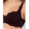 Бюстгальтер балконет с флок напылением Simona M 802 бархат бордо, Цвет: бархат бордо, Размеры: 75F, изображение 3