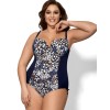 Слитный женский купальник Ava SKJ40 U, Цвет: флора/ темно-синий, Размеры: 90C, изображение 2