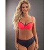 Купальник пуш-ап с высокими плавками Verano LAURA NEW grafhite-red-fluo, Цвет: красный, Размеры: M