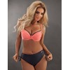 Купальник пуш-ап с высокими плавками Verano LAURA NEW grafhite-salmon, Цвет: коралловый, Размеры: 4XL