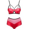 Сексуальный комплект Obsessive LEATHERIA SET красный, Цвет: красный, Размеры: S/M, изображение 3