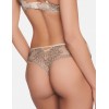 Кружевные трусы стринги Esotiq RHONDA 38774 бежевый с черным, Цвет: бежевый с черным, Размеры: L, изображение 2