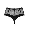 Кружевные высокие стринги Obsessive SHARLOTTE THONG, Цвет: черный, Размеры: S/M, изображение 4