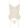 Мягкий корсет с пажами + стринги Avanua BIANCA CORSET, Цвет: экрю, Размеры: L/XL, изображение 3