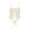 Мягкий корсет с пажами + стринги Avanua BIANCA CORSET, Цвет: экрю, Размеры: L/XL, изображение 4