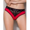 Хлопковые трусики-слип Passion PS001 PANTIES RED-BLACK, Цвет: черно-красный, Размеры: S