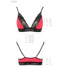Хлопковый топ с кружевом Passion PS001 TOP RED-BLACK, Цвет: черно-красный, Размеры: S, изображение 3
