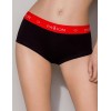 Хлопковые трусики-шорты Passion PS003 PANTIES BLACK, Цвет: черный, Размеры: S