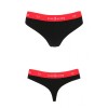 Хлопковые трусики-бразилиана Passion PS009 PANTIES BLACK-RED, Цвет: черно-красный, Размеры: S, изображение 3