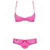 Откровенный комплект Obsessive ALABASTRA розовый, Цвет: розовый, Размеры: 2XL, изображение 3