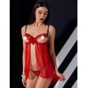 Красная сорочка с открытой грудью Passion CHERRY CHEMISE, Цвет: красный, Размеры: S/M