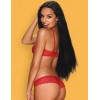 Откровенный комплект Obsessive ALABASTRA красный, Цвет: красный, Размеры: 2XL, изображение 2