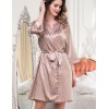 Атласный халат кимоно Mia-Mella CLEVER 8943 бежевый, Цвет: бежевый, Размеры: XS