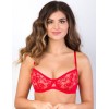 Кружевной мягкий бюстгальтер балконет Lina A 3069 красный, Цвет: красный, Размеры: 75G, изображение 3