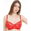 Бюстгальтер с мягкими кружевными чашками Lina A 6010 красный, Цвет: красный, Размеры: 70E, изображение 3