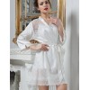 Атласный халат-кимоно Mia-Amore PRINCESS 8043, Цвет: молочно-белый, Размеры: S/M