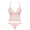 Комплект топ + трусики Obsessive DELICANTA SET розовый, Цвет: розовый, Размеры: L/XL, изображение 3