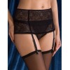Широкий кружевной пояс для чулок Gabriella 534 VENUS черный, Цвет: черный, Размеры: S/M