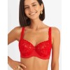 Бюстгальтер полумягкий с флок напылением Simona M 900 бархат красный, Цвет: бархат красный, Размеры: 75D, изображение 3