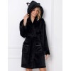 Теплый халат с капюшоном Aruelle RACHEL, Цвет: черный, Размеры: XS