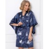 Атласный халат-кимоно Aruelle WHILEY, Цвет: темно-синий, Размеры: XS