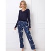 Пижама с атласными брюками Aruelle WHILEY, Цвет: темно-синий, Размеры: XS, изображение 2
