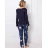 Пижама с атласными брюками Aruelle WHILEY, Цвет: темно-синий, Размеры: XS, изображение 3