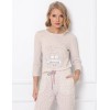 Хлопковая пижама с брюками Aruelle WILLOW, Цвет: бежевый, Размеры: XS