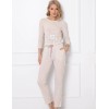 Хлопковая пижама с брюками Aruelle WILLOW, Цвет: бежевый, Размеры: XS, изображение 2