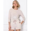 Хлопковая пижама с шортами Aruelle WILLOW, Цвет: бежевый, Размеры: XS