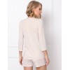 Хлопковая пижама с шортами Aruelle WILLOW, Цвет: бежевый, Размеры: XS, изображение 2