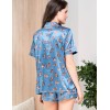Атласная пижама с шортами Mia-Amore KITTY 7014, Цвет: синий, Размеры: XS, изображение 2