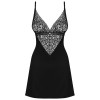 Сексуальная сорочка с трусиками Obsessive CECILLA CHEMISE, Цвет: черный, Размеры: S/M, изображение 3