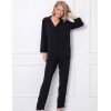 Вискозная пижама с брюками Aruelle BERTHINE, Цвет: черный, Размеры: XS, изображение 2