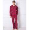 Хлопковый пижамный комплект Aruelle DAREN, Цвет: красный, Размеры: L, изображение 2