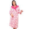 Теплый халат с капюшоном Primaverina CAROLINA PN-FNL02, Цвет: розовый мультиколор, Размеры: M